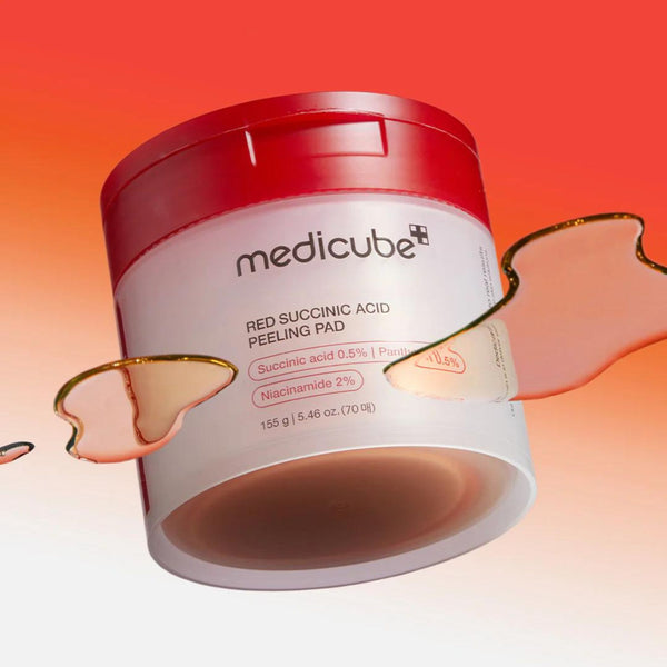 Red Succinic Acid Panthenol Facial Peeling Pads | Exfoliating & Soothing Toner Pads